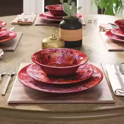Breana Melamine Tableware Table Setting Set - 3 colour 3D model