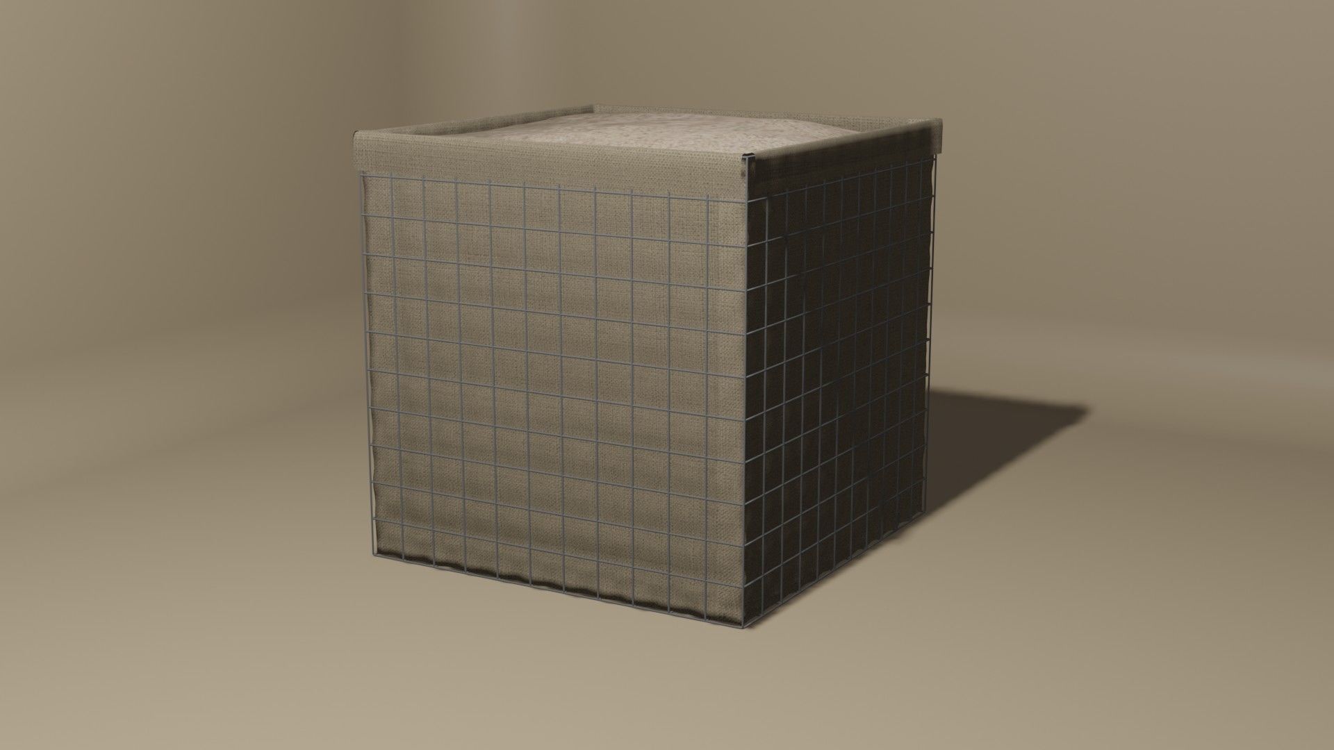Hesco Bastion Sand Wall Barrier 3D model_2