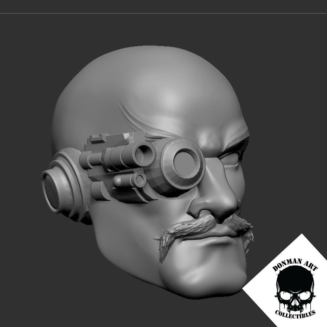 The Doc Head for 6 inch action figures 3D print model_2