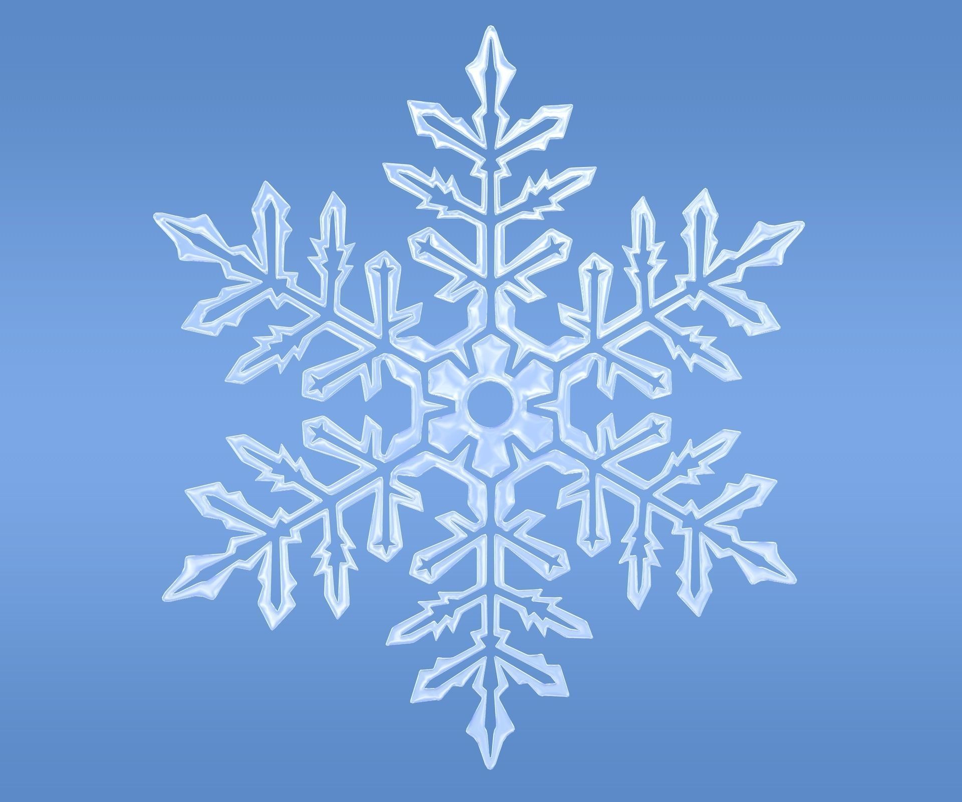 Snowflakes set v1 3D model_4