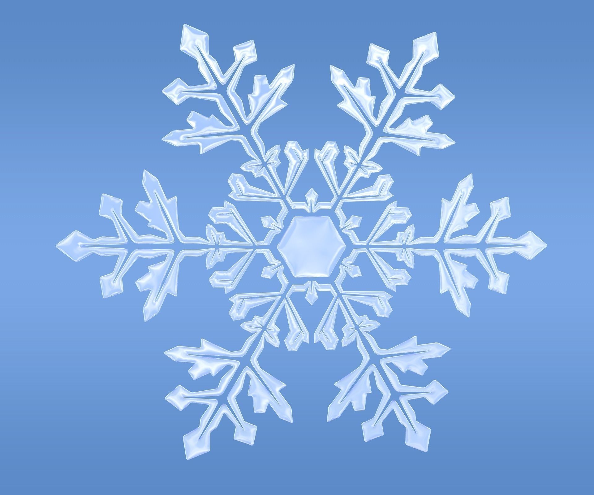 Snowflakes set v1 3D model_5