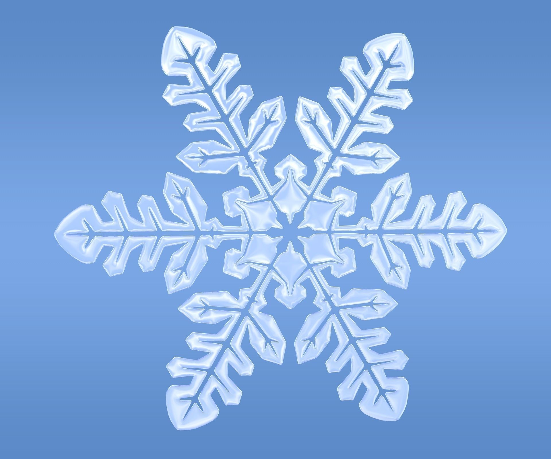 Snowflakes set v1 3D model_2