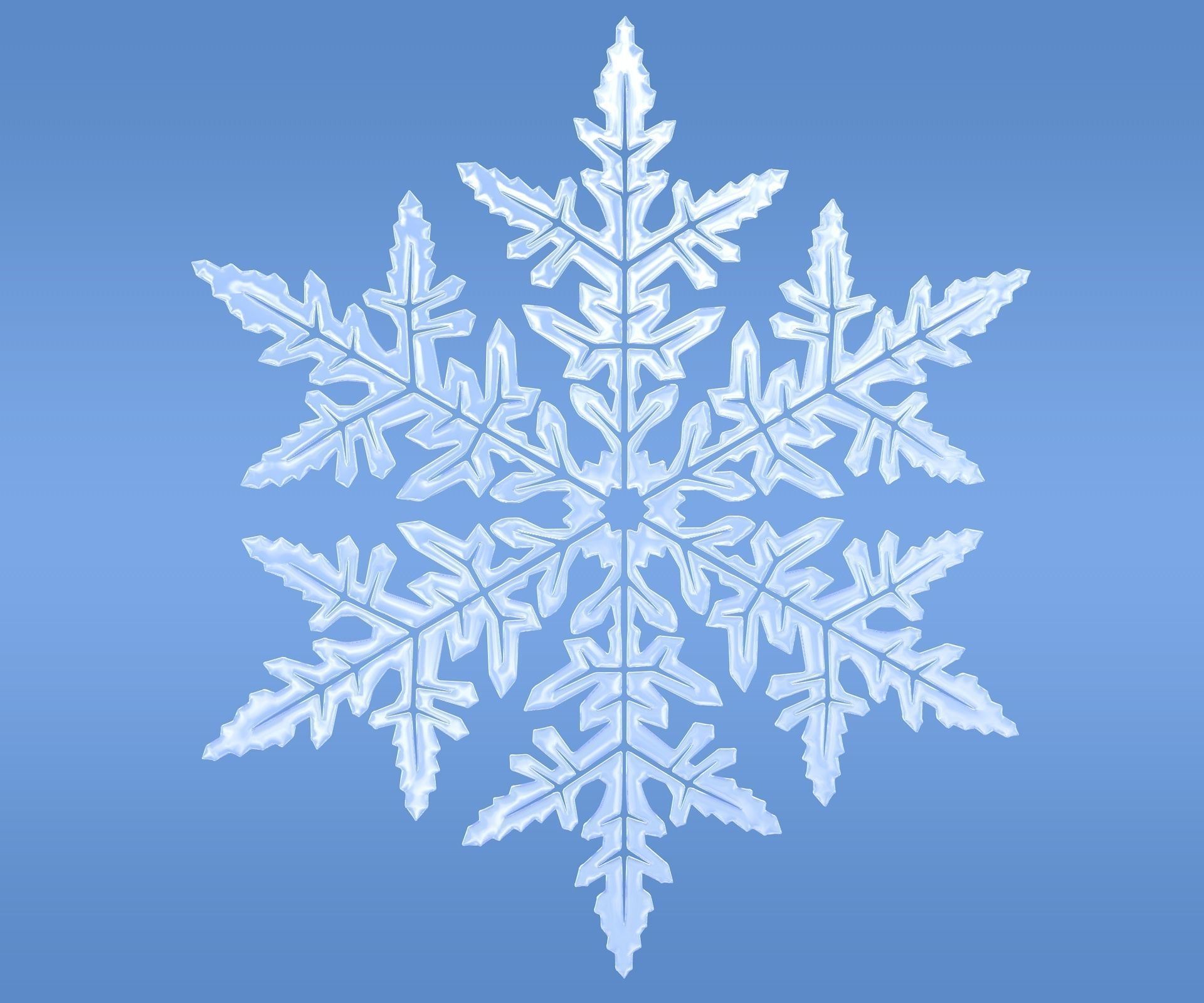 Snowflakes set v1 3D model_3