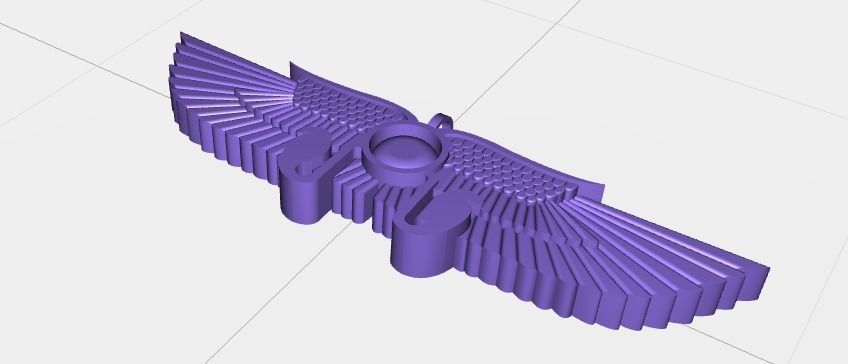 Egyptian Winged Sun Necklace Pendant 3D print model_1