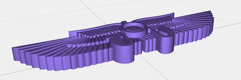 Egyptian Winged Sun Necklace Pendant 3D print model_4