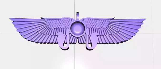 Egyptian Winged Sun Necklace Pendant 3D print model