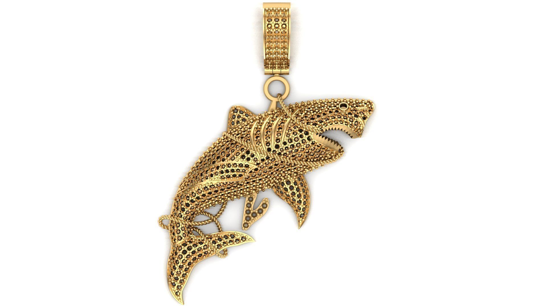 Shark pendant 3D print model 3D print model_9