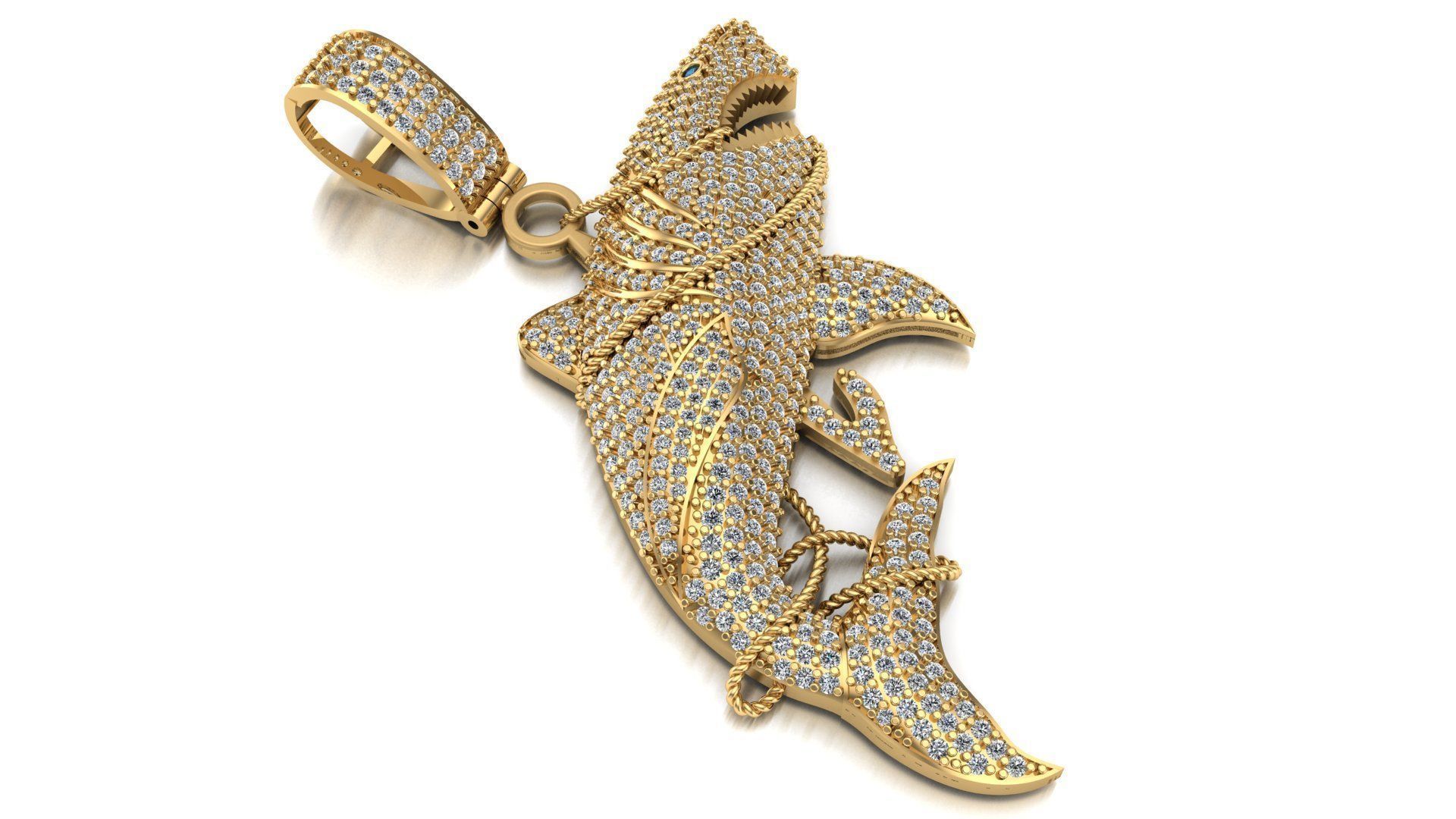 Shark pendant 3D print model 3D print model_8