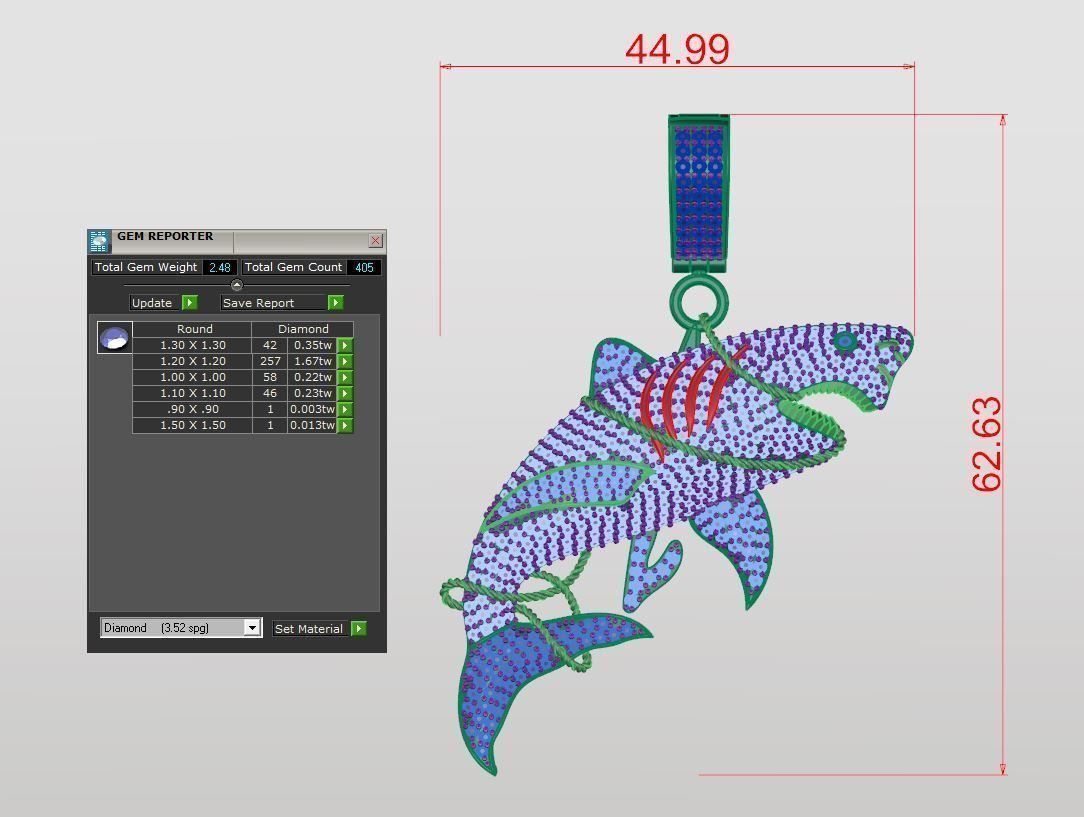 Shark pendant 3D print model 3D print model_11