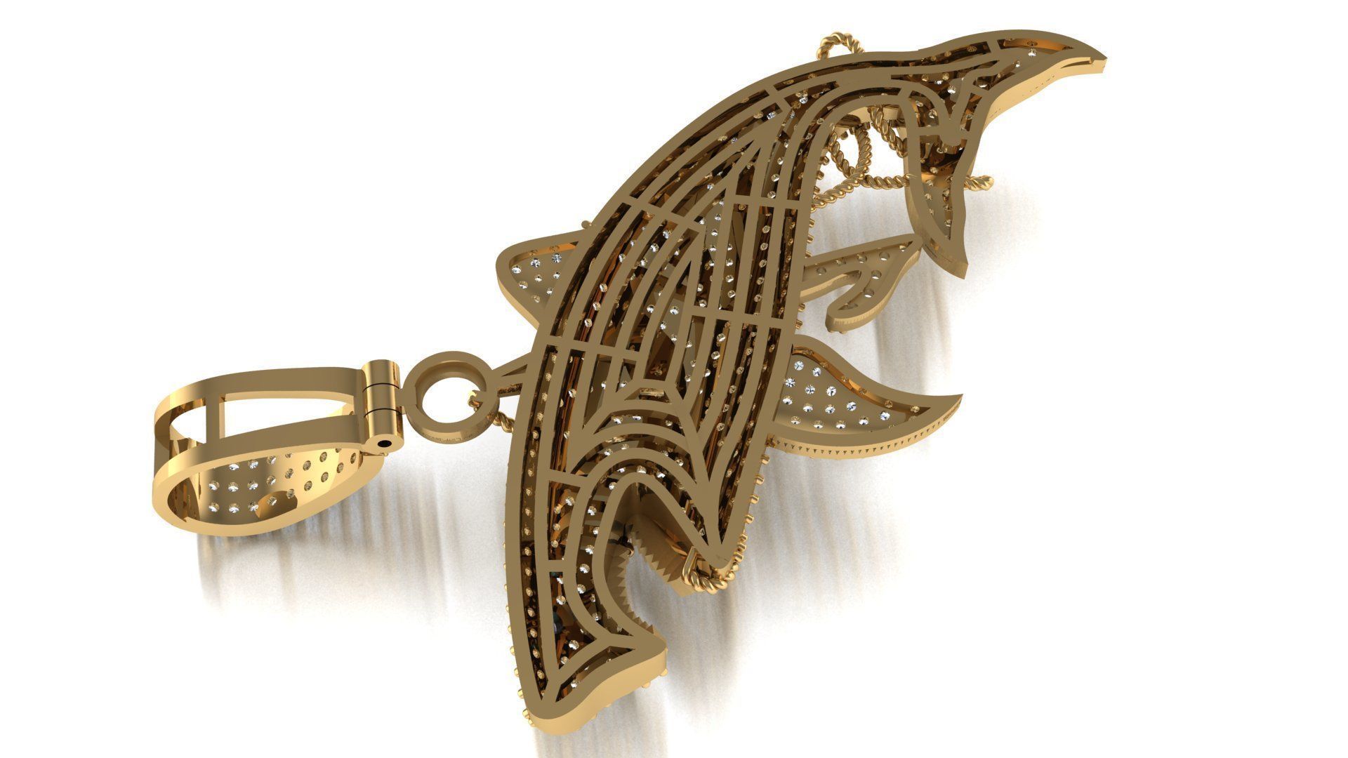 Shark pendant 3D print model 3D print model_4