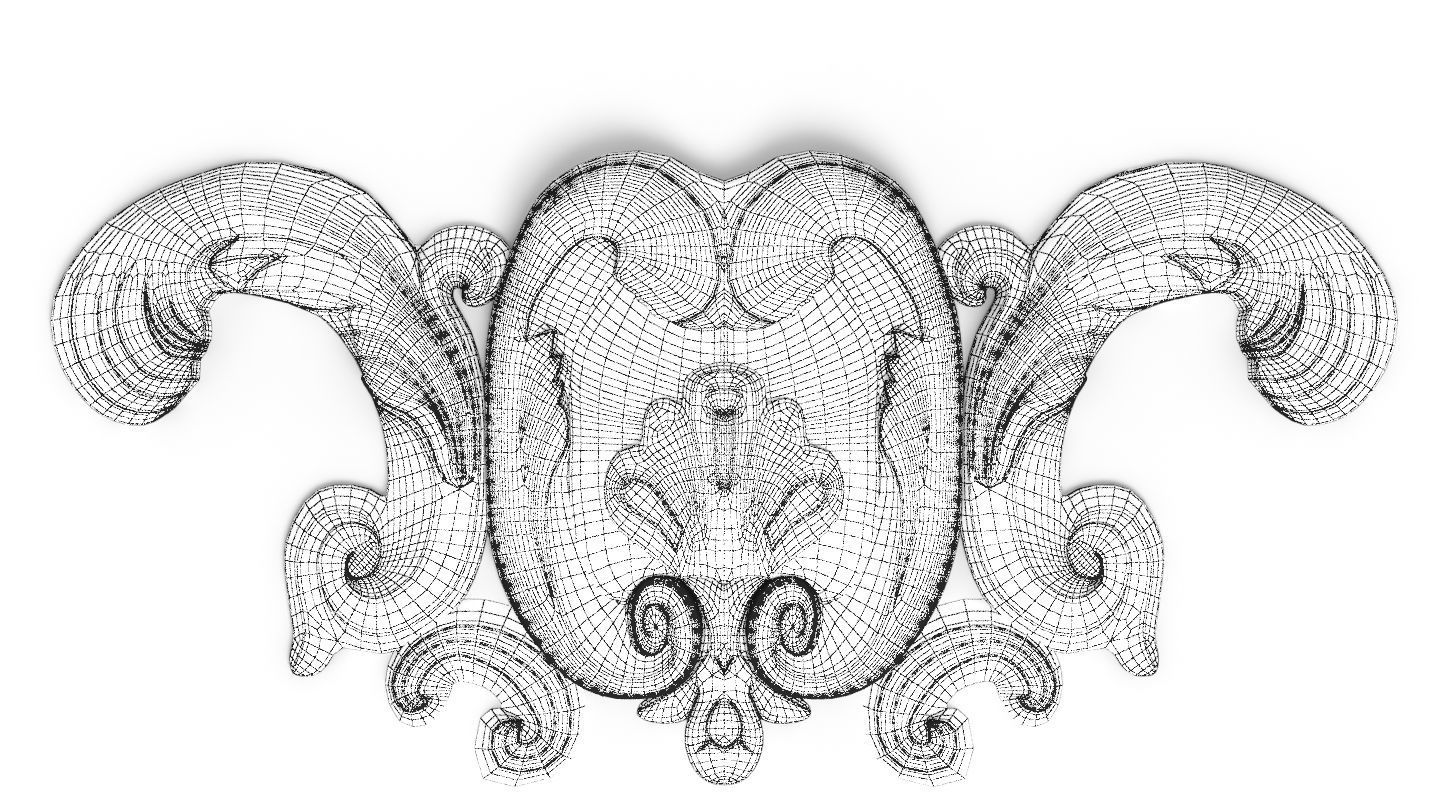Baroque moldure deco 3D model_1