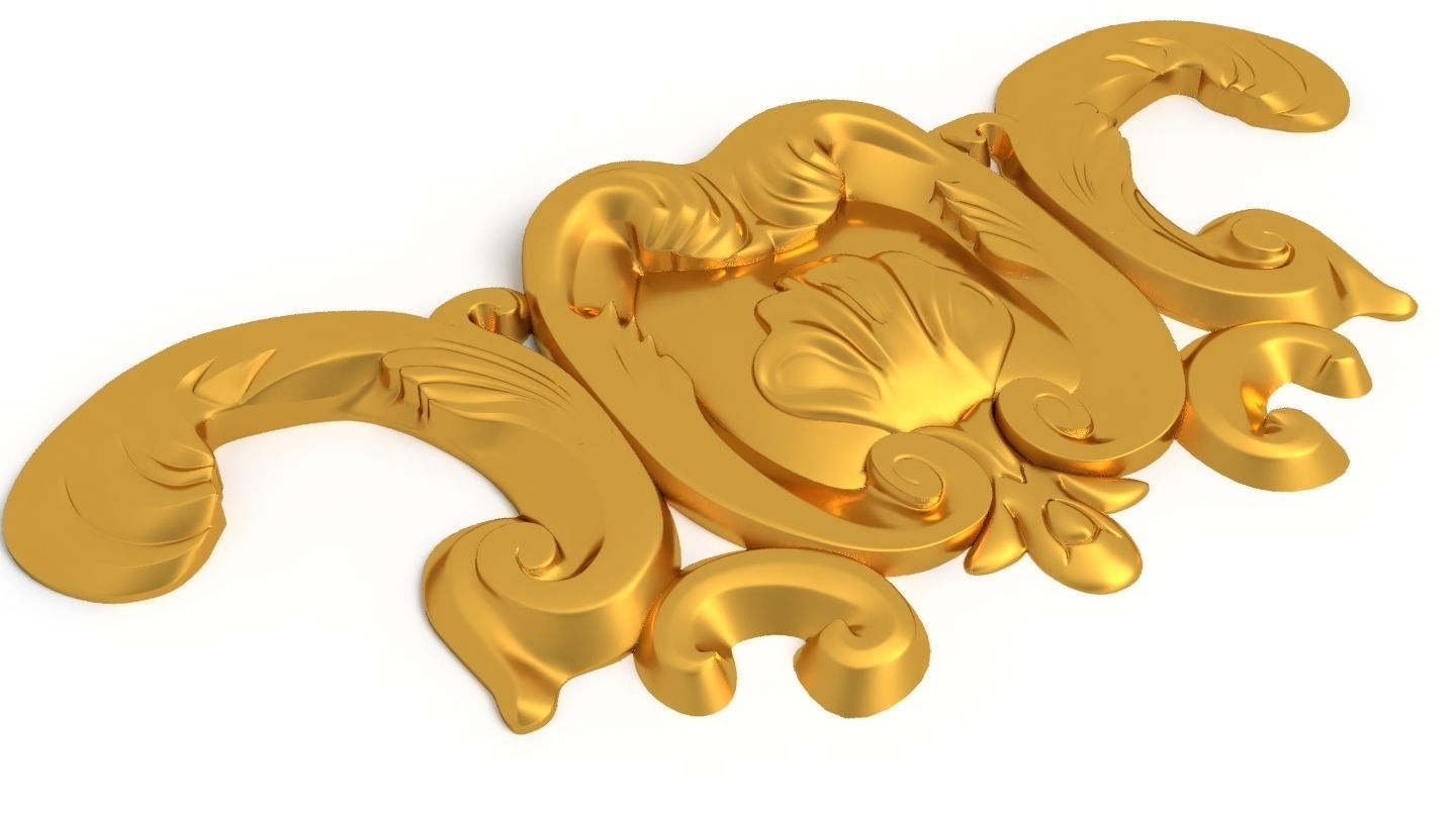 Baroque moldure deco 3D model_3