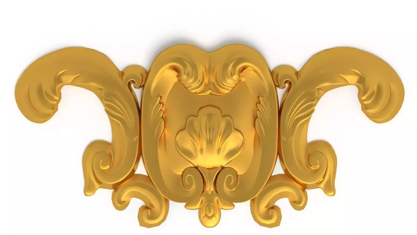 Baroque moldure deco 3D model_0