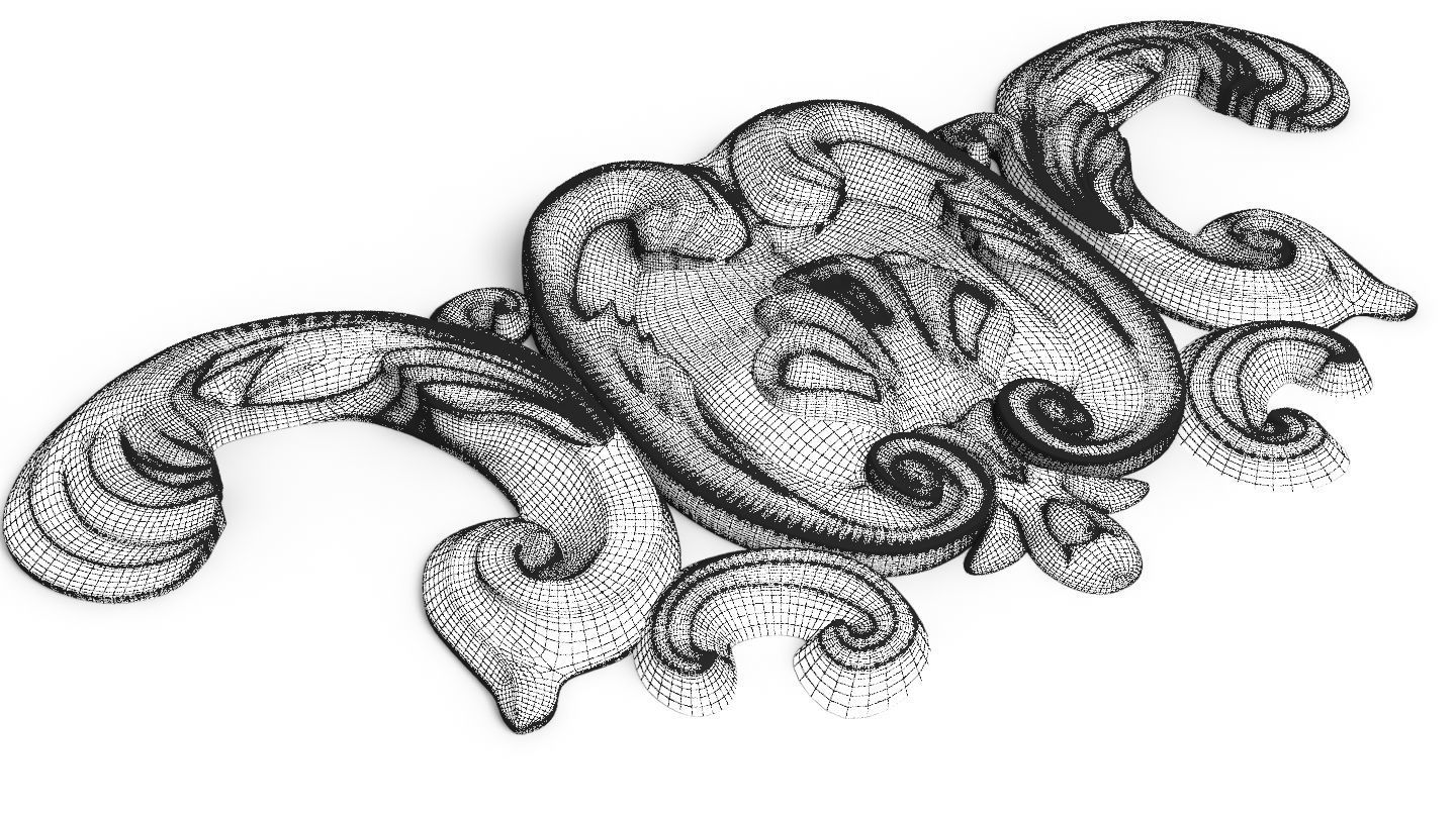 Baroque moldure deco 3D model_2