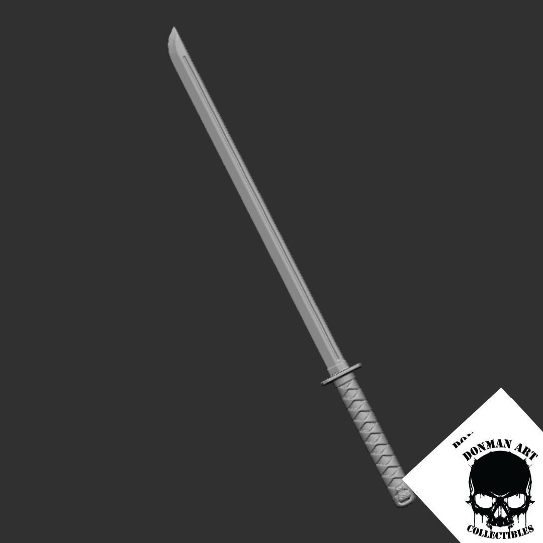 Katana for 6 inch action figures 3D print model_9