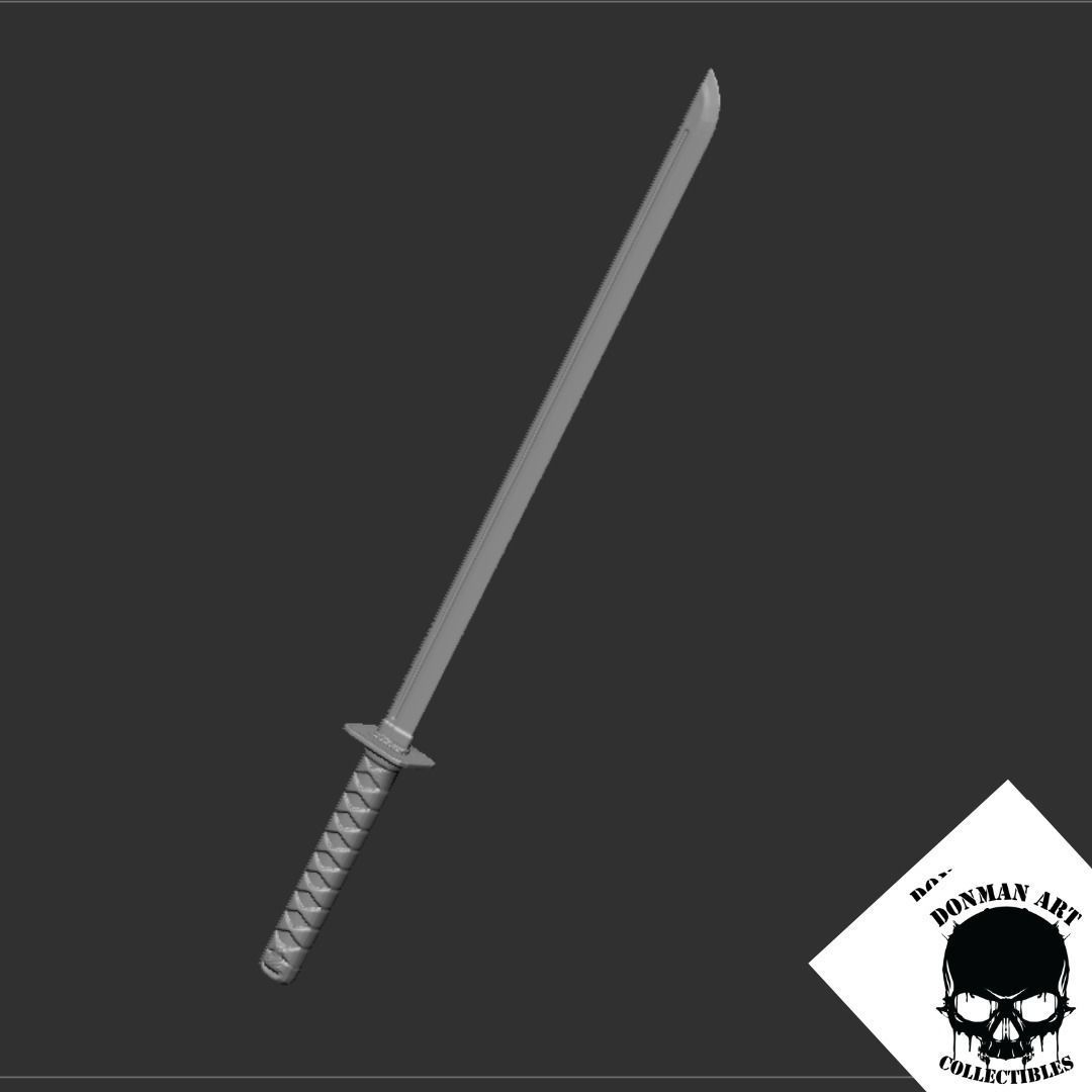Katana for 6 inch action figures 3D print model_10