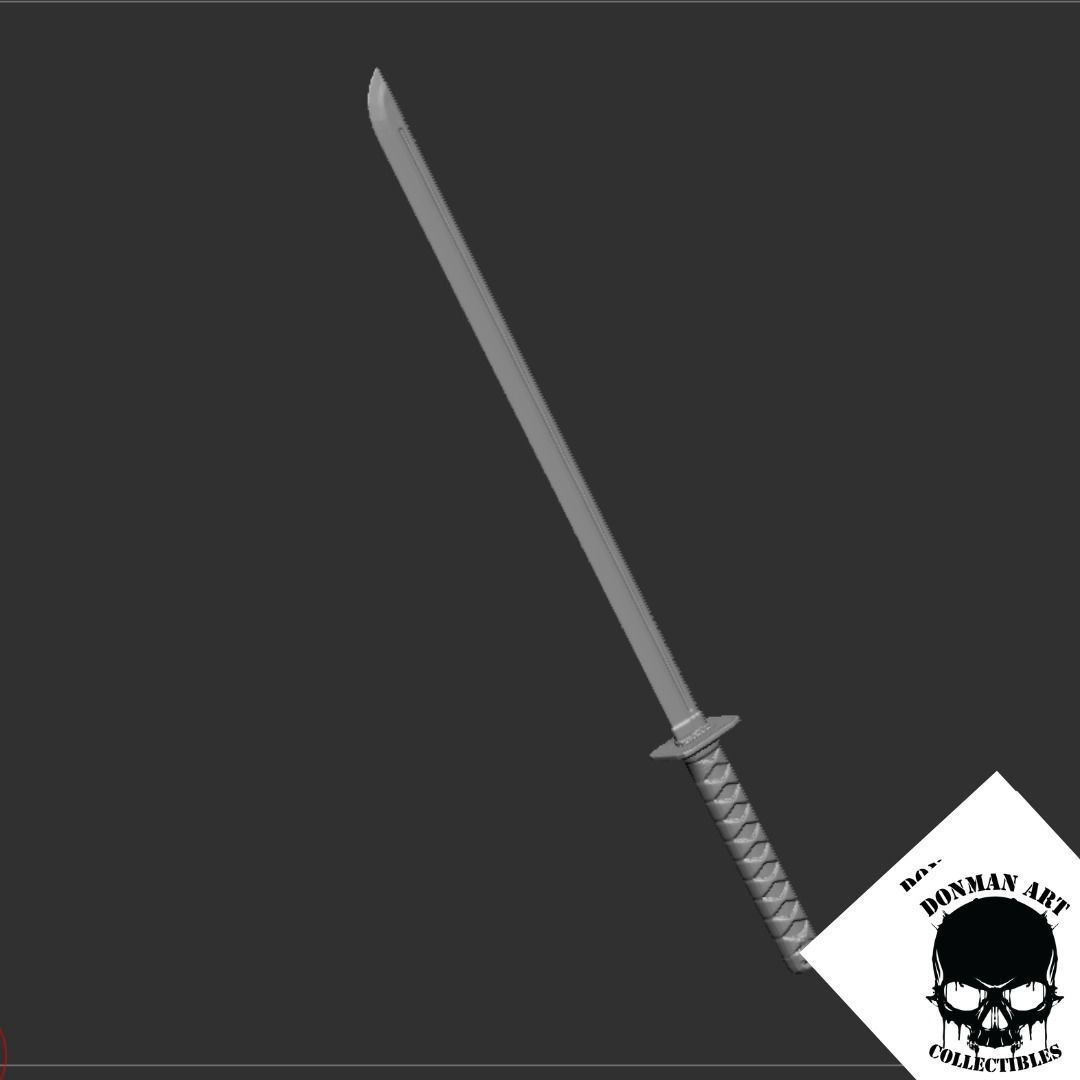 Katana for 6 inch action figures 3D print model_11