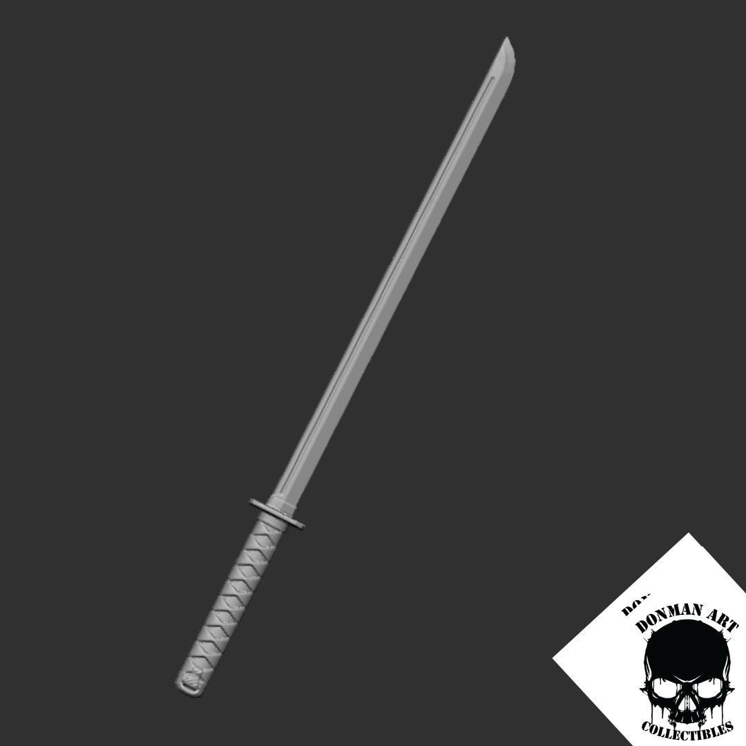 Katana for 6 inch action figures 3D print model_7