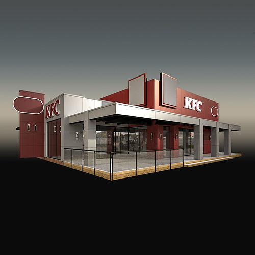 KFC Urban Restaurant Drive Thru 3D model