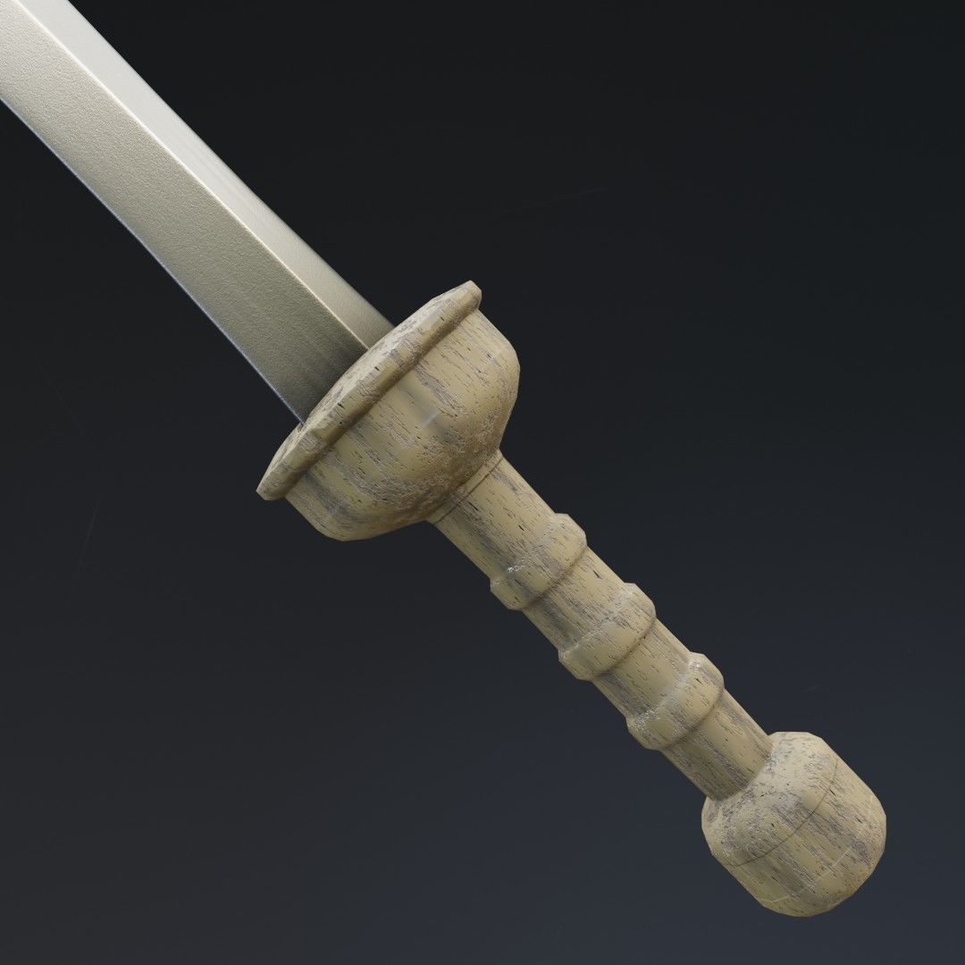 Gladiator Sword Low-poly 3D model_4