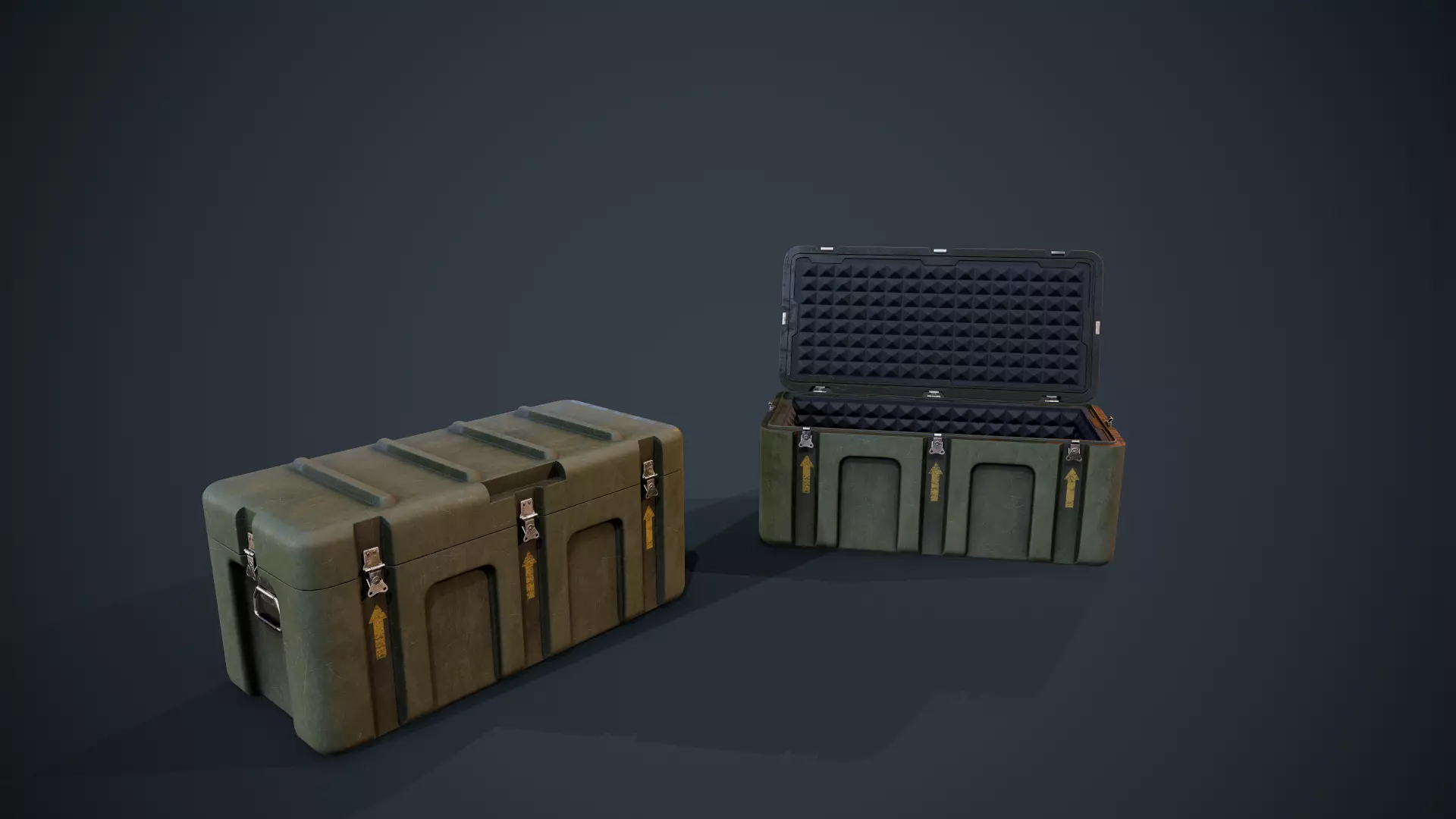 Military Crate UE5 or Unity- Animation Ready Model Low-poly 3D model_0