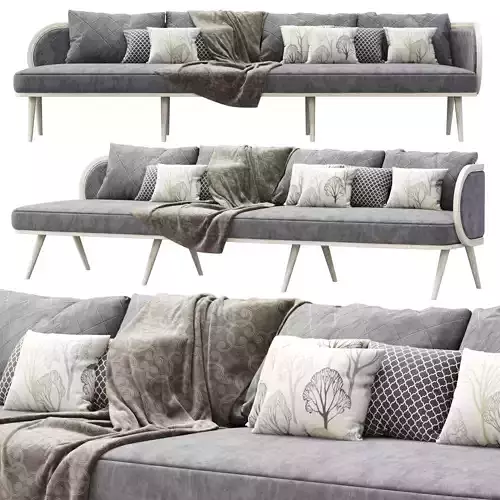 Victoria velour four-seater sofa HV60  3D model