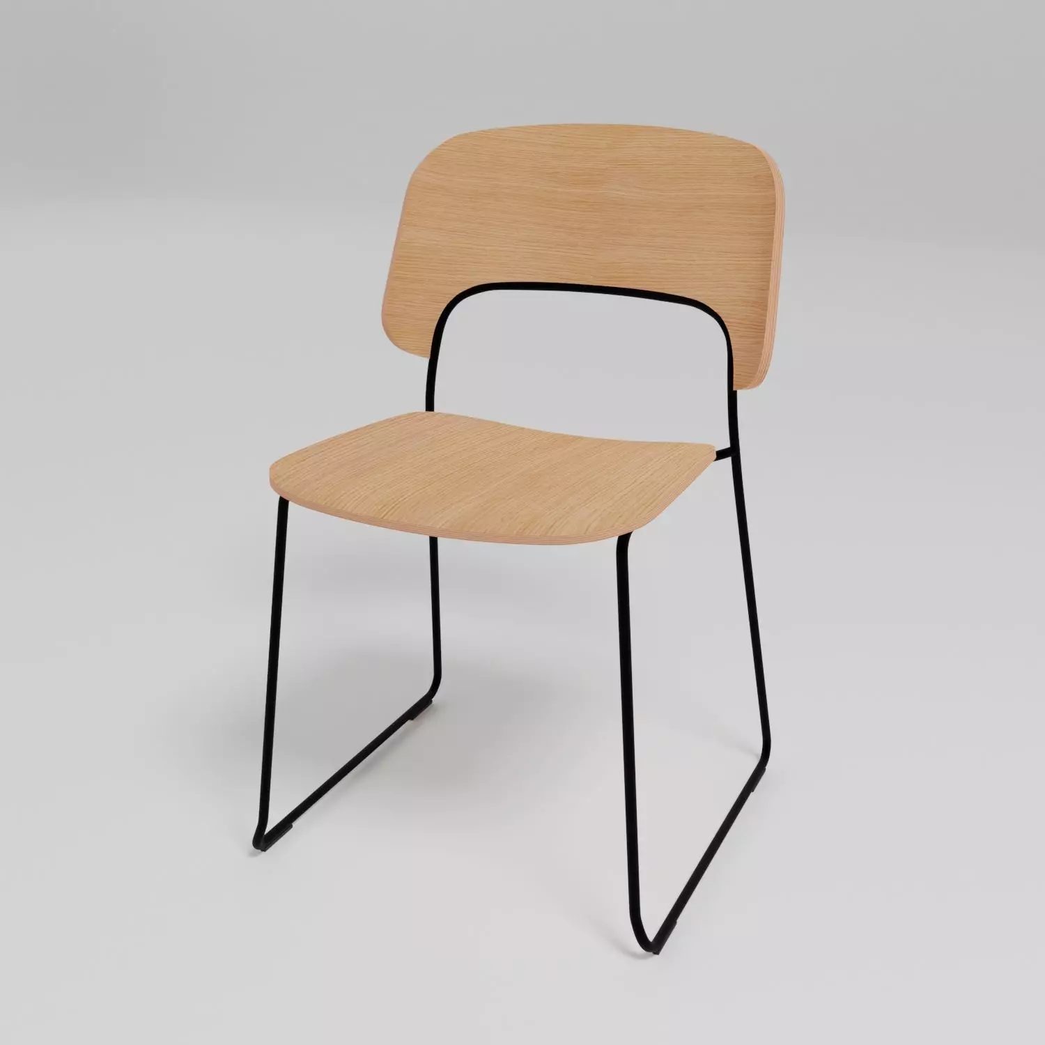 AFI - Sled base stackable chair - Free 3D model_0