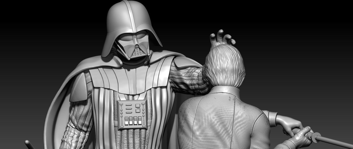Luke Skywalker Vs Darth Vader 3D print model_3