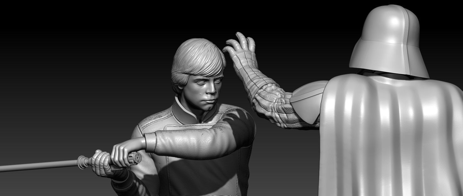 Luke Skywalker Vs Darth Vader 3D print model_5