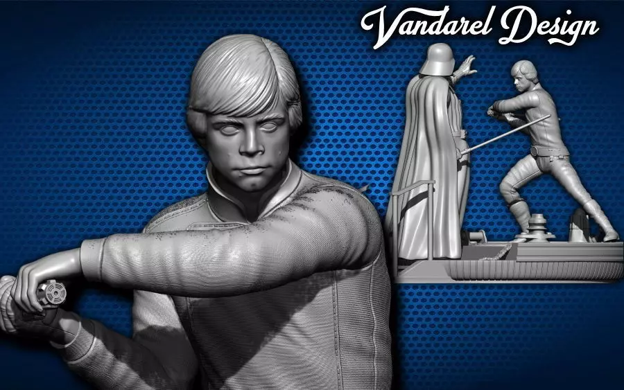 Luke Skywalker Vs Darth Vader 3D print model_0