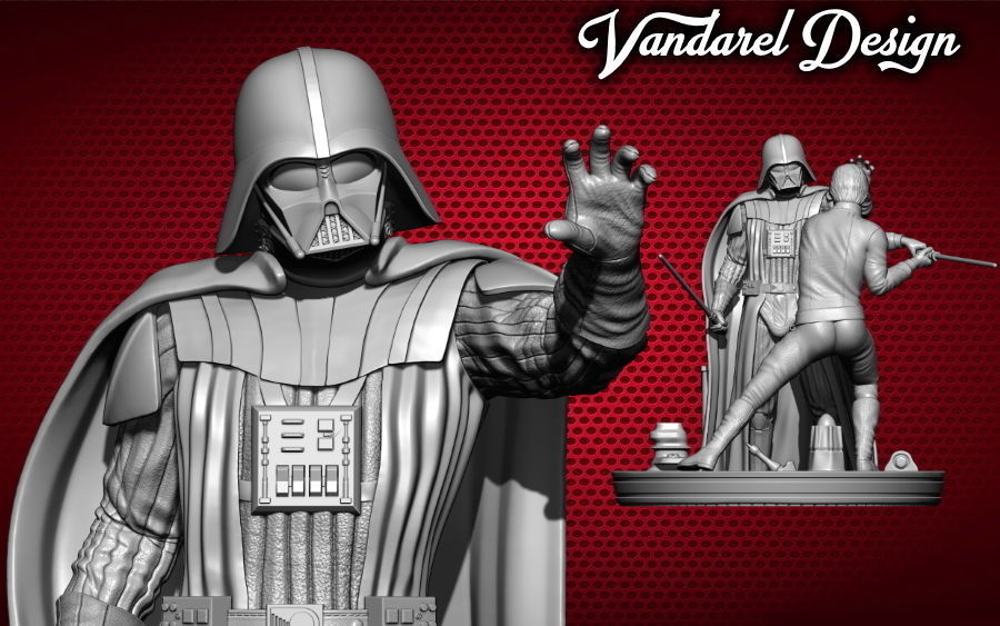 Luke Skywalker Vs Darth Vader 3D print model_1