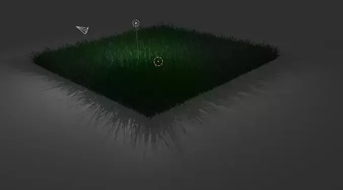 3D Grass grassy field with arrow in middle of it