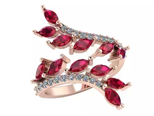 marquis ruby and diamond ring