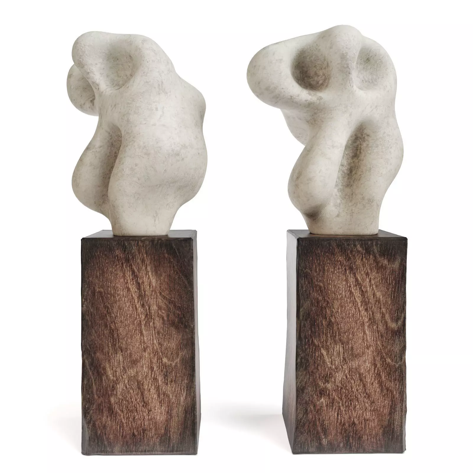 Lunar spectral abstract sculpture white Low-poly 3D model