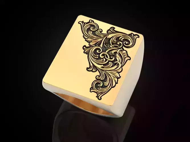 Organic monograms ring pattern