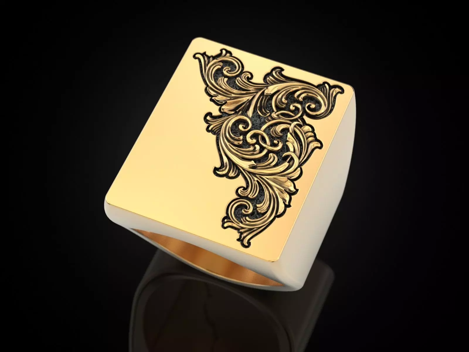 Organic monograms ring pattern 3D print model