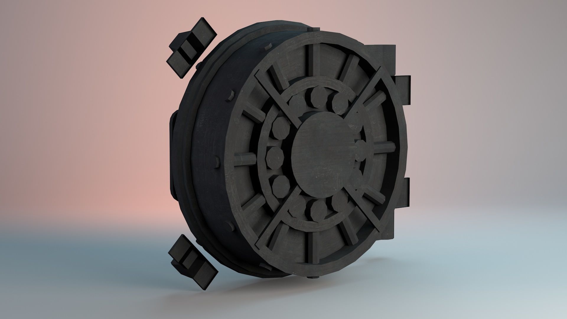 Vault Entrance Gate Low-poly 3D model_4