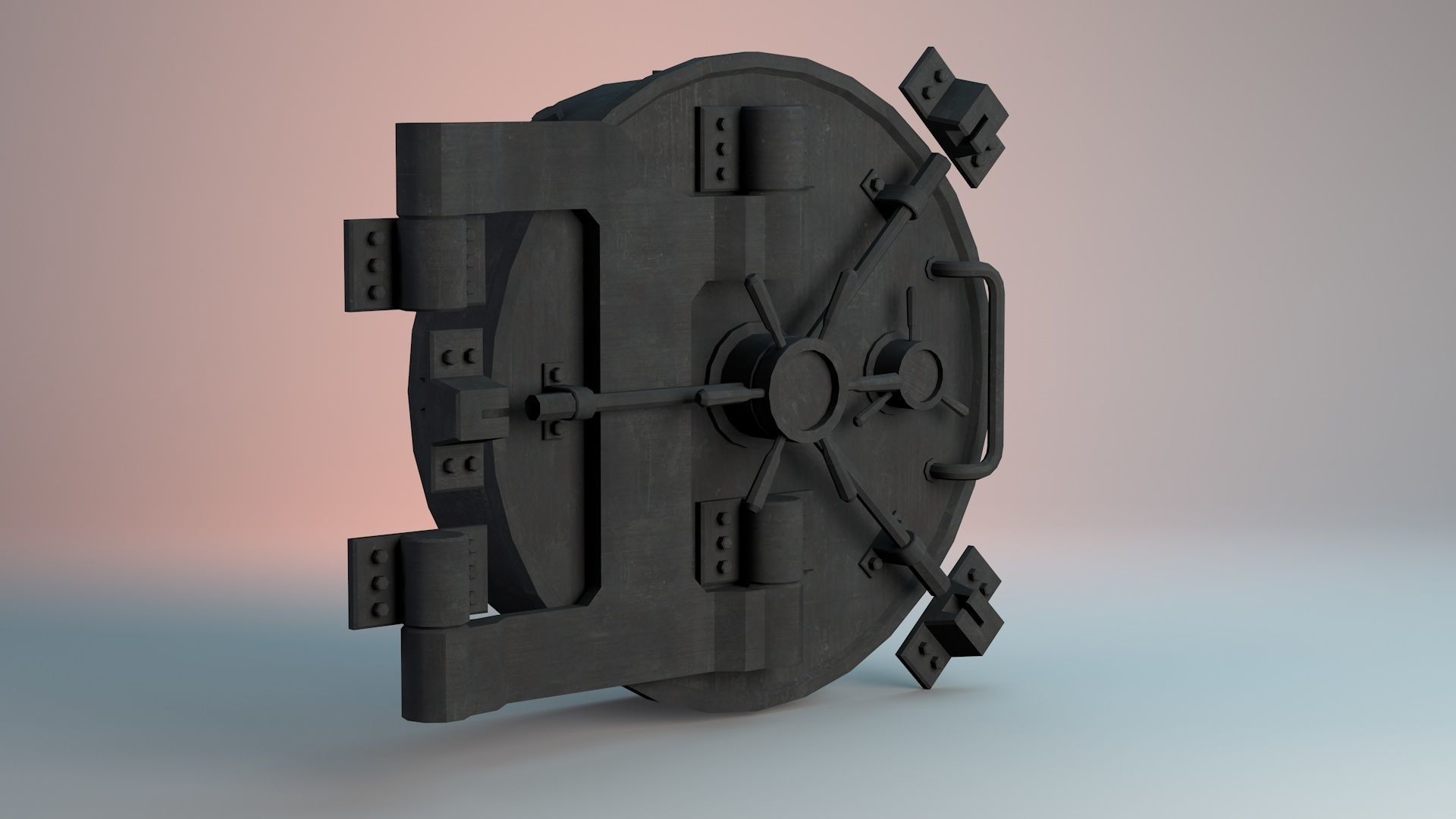 Vault Entrance Gate Low-poly 3D model_8