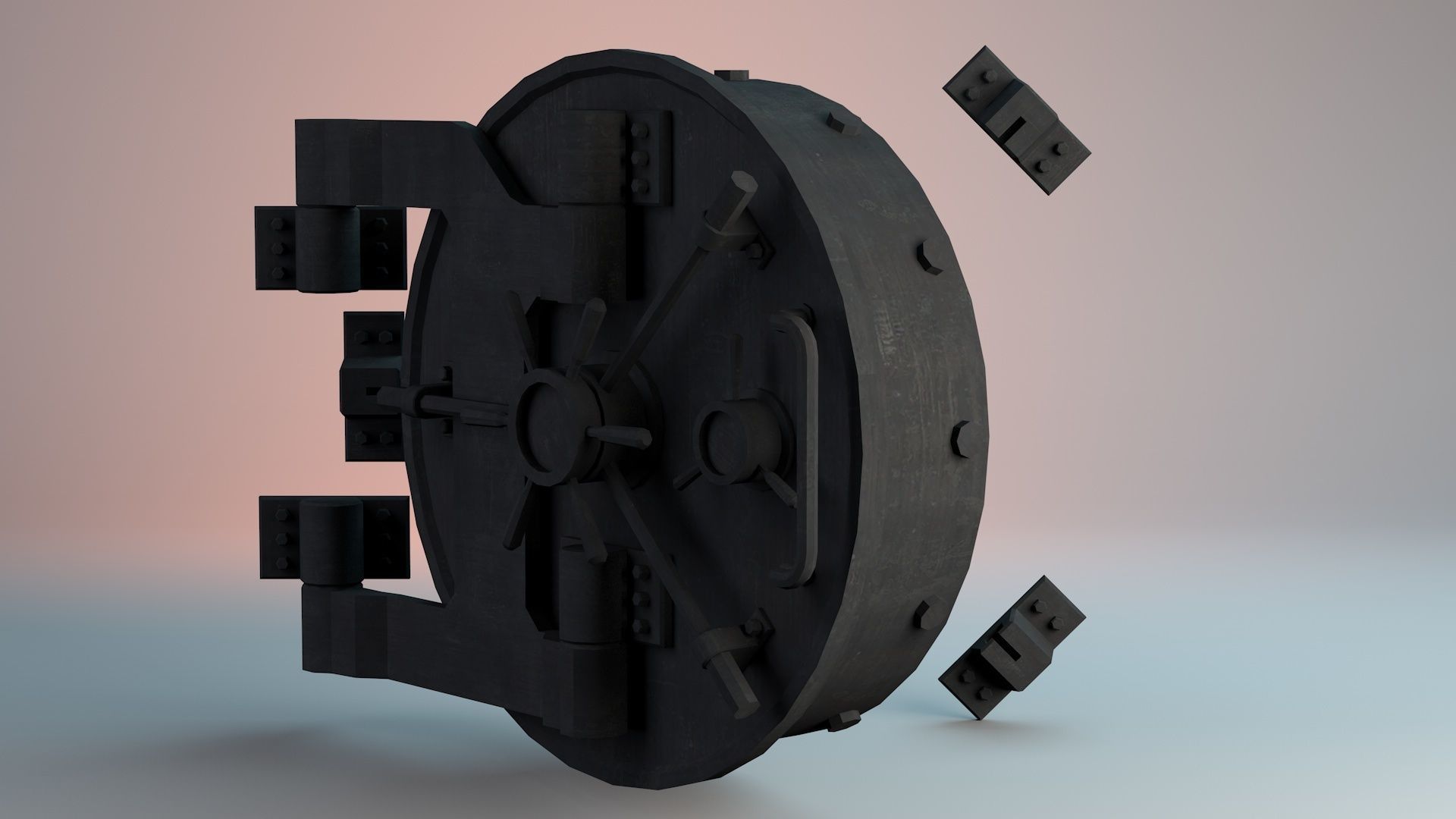 Vault Entrance Gate Low-poly 3D model_2