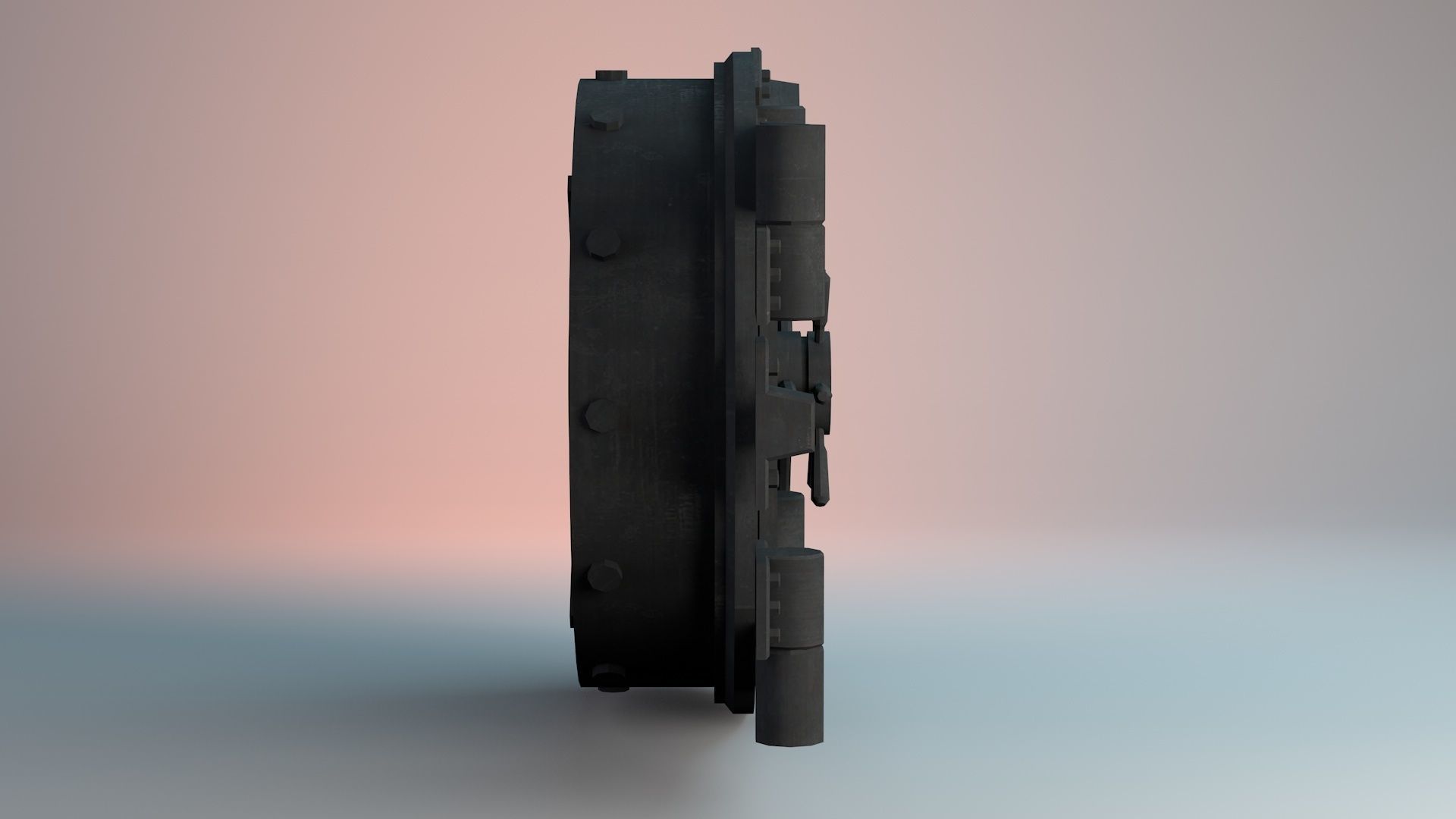 Vault Entrance Gate Low-poly 3D model_7