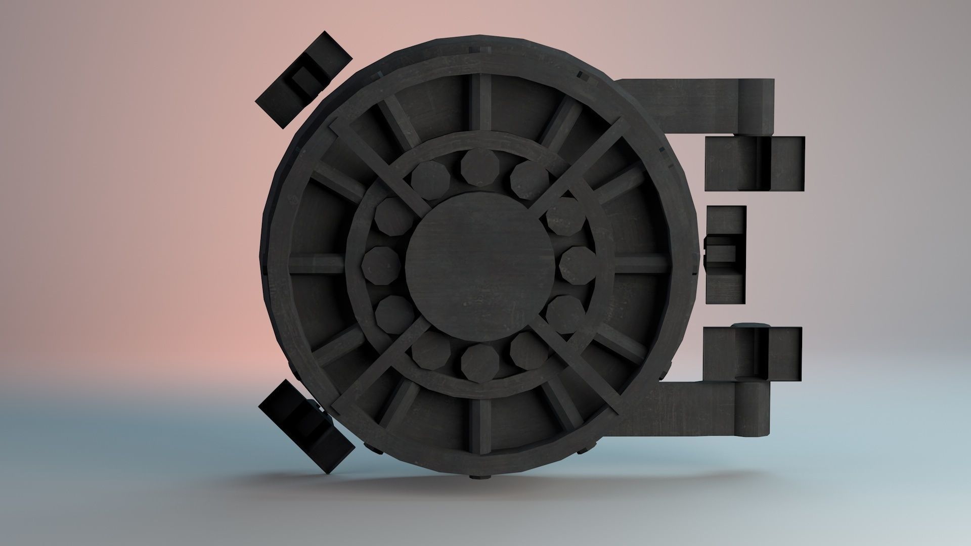 Vault Entrance Gate Low-poly 3D model_5