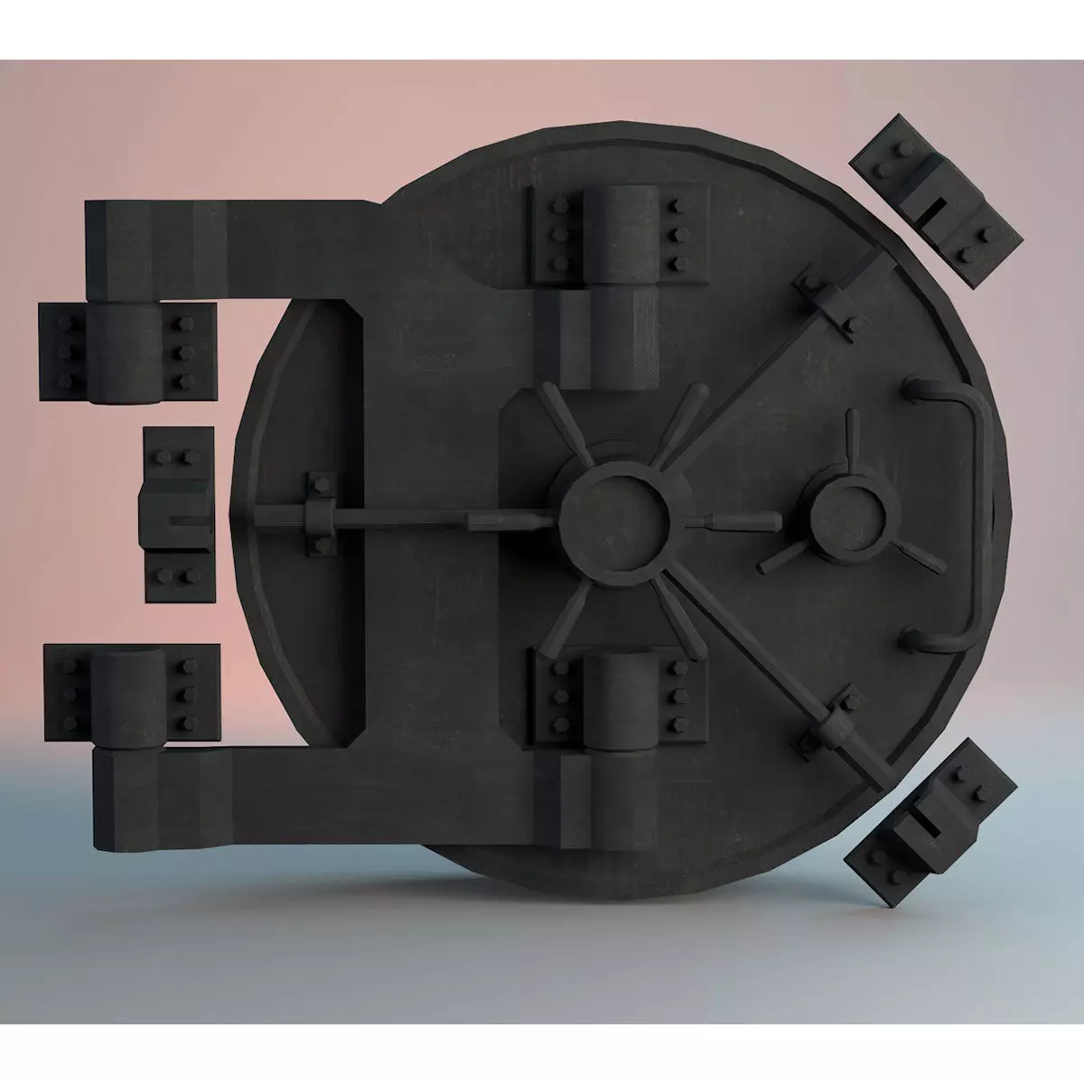 Vault Entrance Gate Low-poly 3D model_0