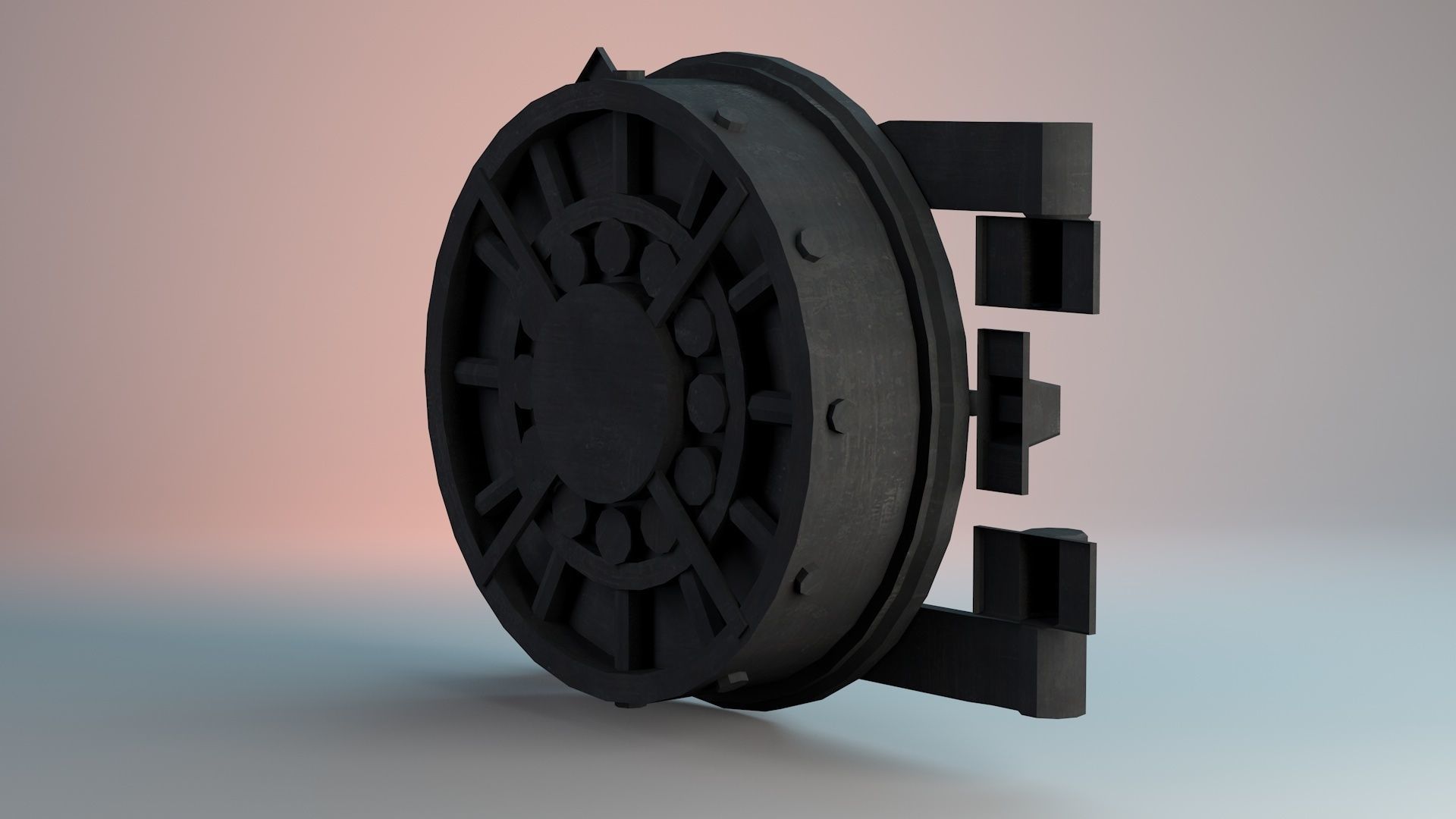 Vault Entrance Gate Low-poly 3D model_6