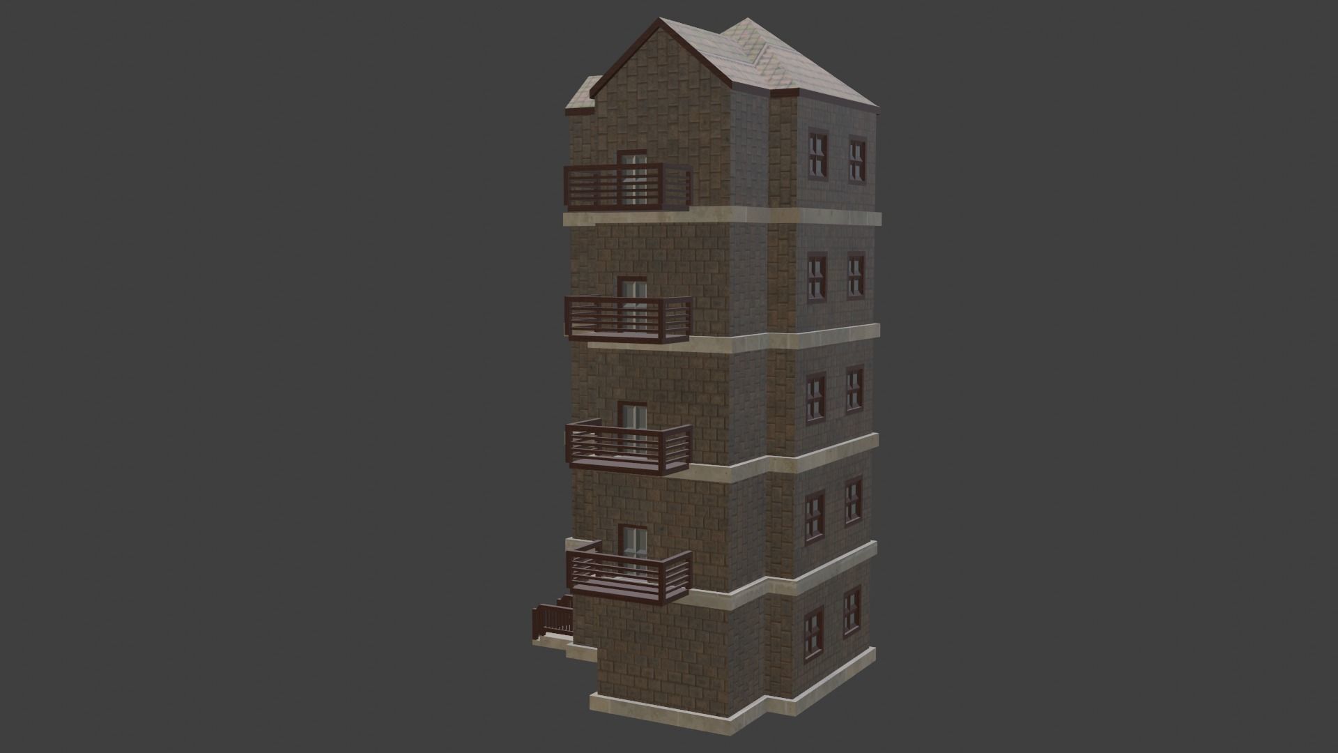 House Model 37 Low-poly 3D model_2