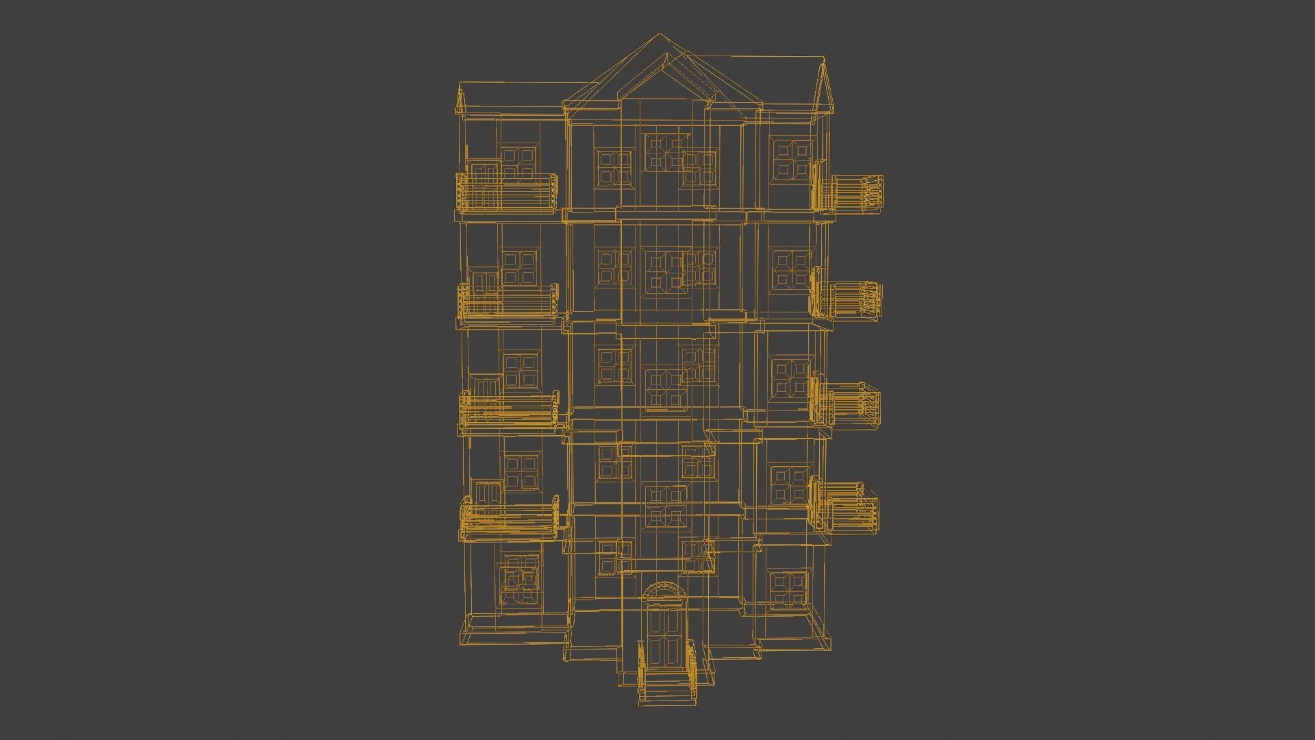 House Model 37 Low-poly 3D model_7