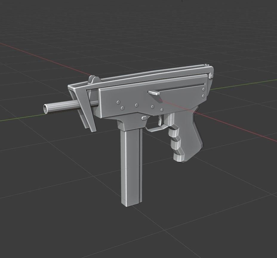 PP-91 Low Poly gun Low-poly 3D model_9