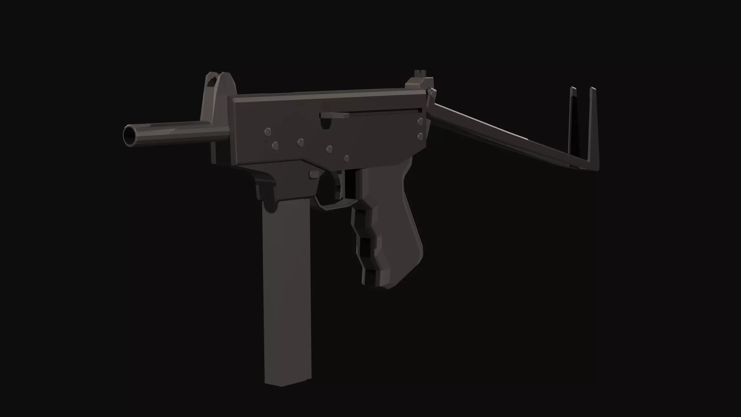 PP-91 Low Poly gun Low-poly 3D model_0
