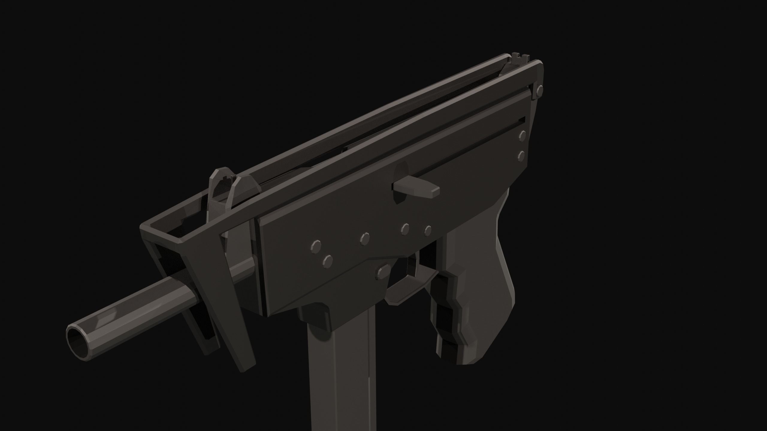 PP-91 Low Poly gun Low-poly 3D model_4