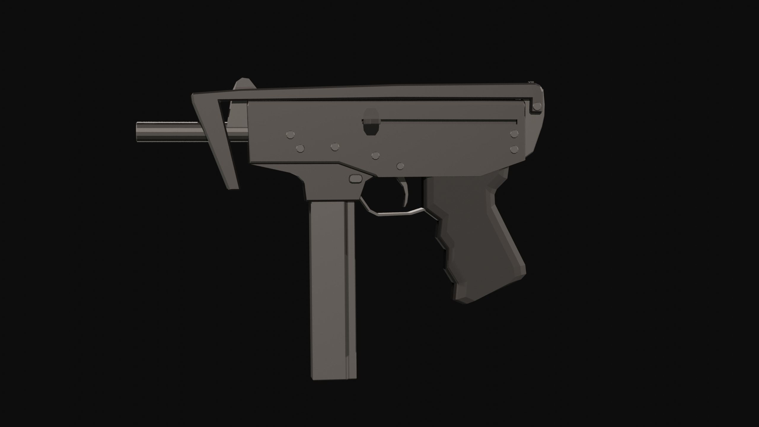 PP-91 Low Poly gun Low-poly 3D model_8