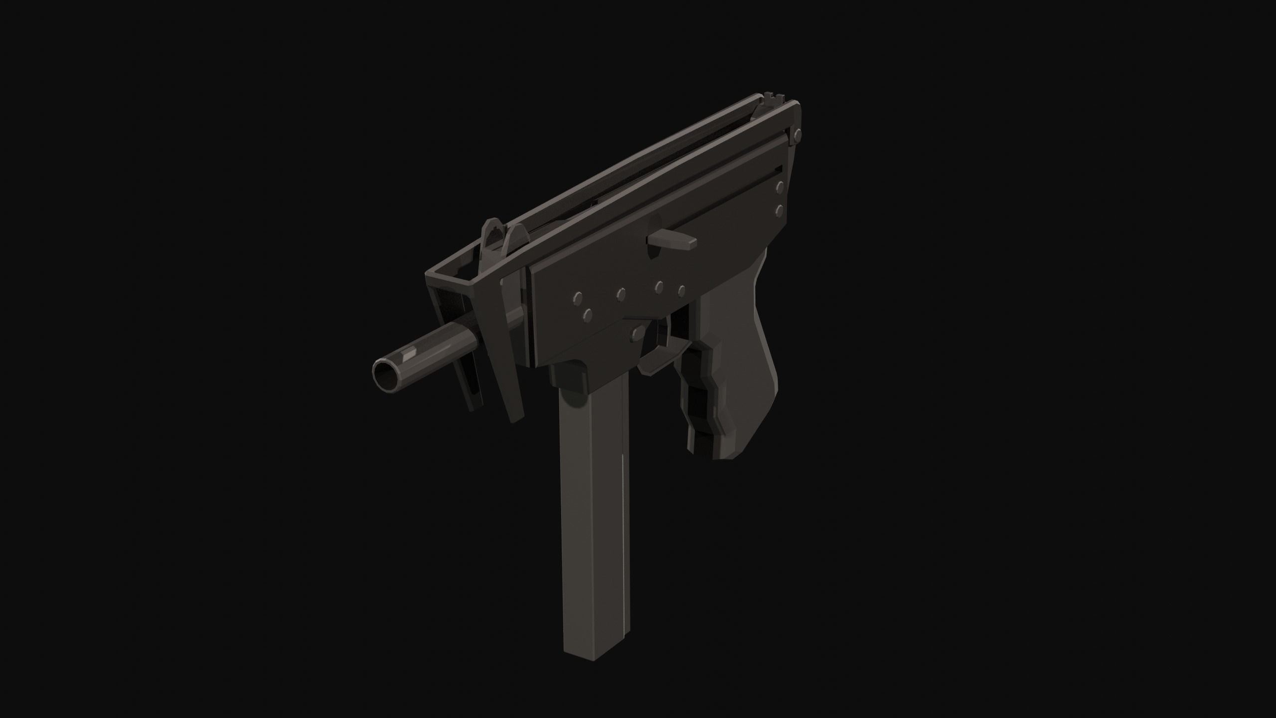 PP-91 Low Poly gun Low-poly 3D model_1